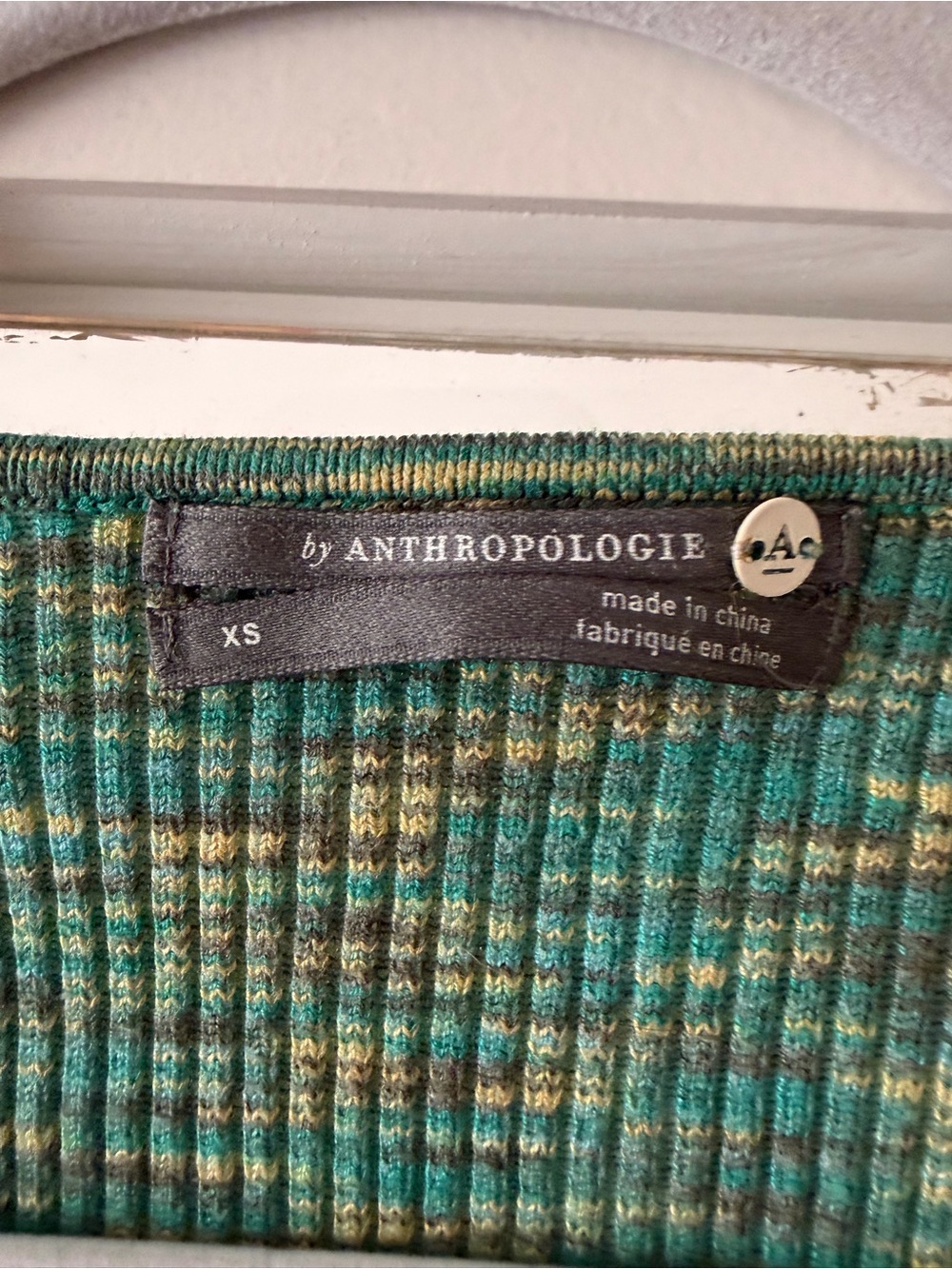 Anthropologie teal Space-dyed Sweater Short Sleeve Top - Picture 7 of 9